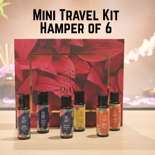 Hamper 3 : Travel Pack - Nourishing Shampoo, Hair Conditioner, Face Wash, Body Wash, Body Moisturizer & Face Sunscreen Mist SPF 50 | 30 ml X 6