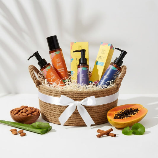 Hamper 3 : Travel Pack - Nourishing Shampoo, Hair Conditioner, Face Wash, Body Wash, Body Moisturizer & Face Sunscreen Mist SPF 50 | 30 ml X 6