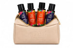 Travel Toiletry Kit with Premium Cosmetic Bag | Shampoo, Conditioner, Body Wash & Body Lotion (30ml Each) | Leakproof Travel Essentials