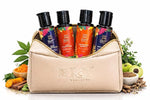 Travel Toiletry Kit with Premium Cosmetic Bag | Shampoo, Conditioner, Body Wash & Body Lotion (30ml Each) | Leakproof Travel Essentials